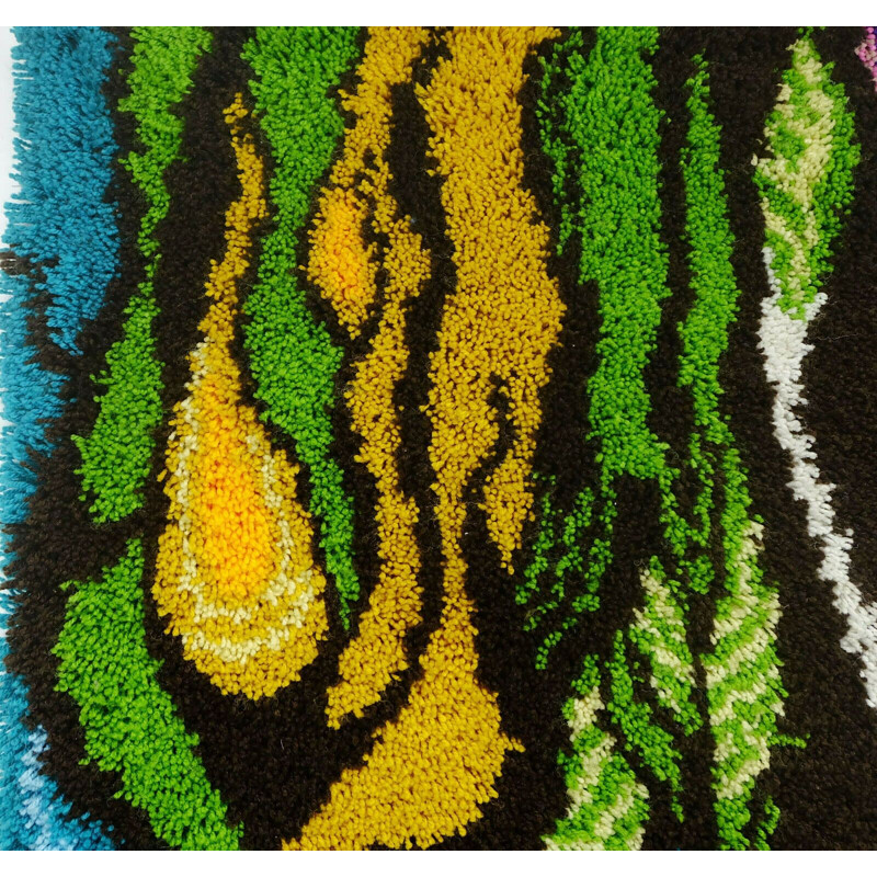 Vintage wall rug carpet psychedelic pop 1970s