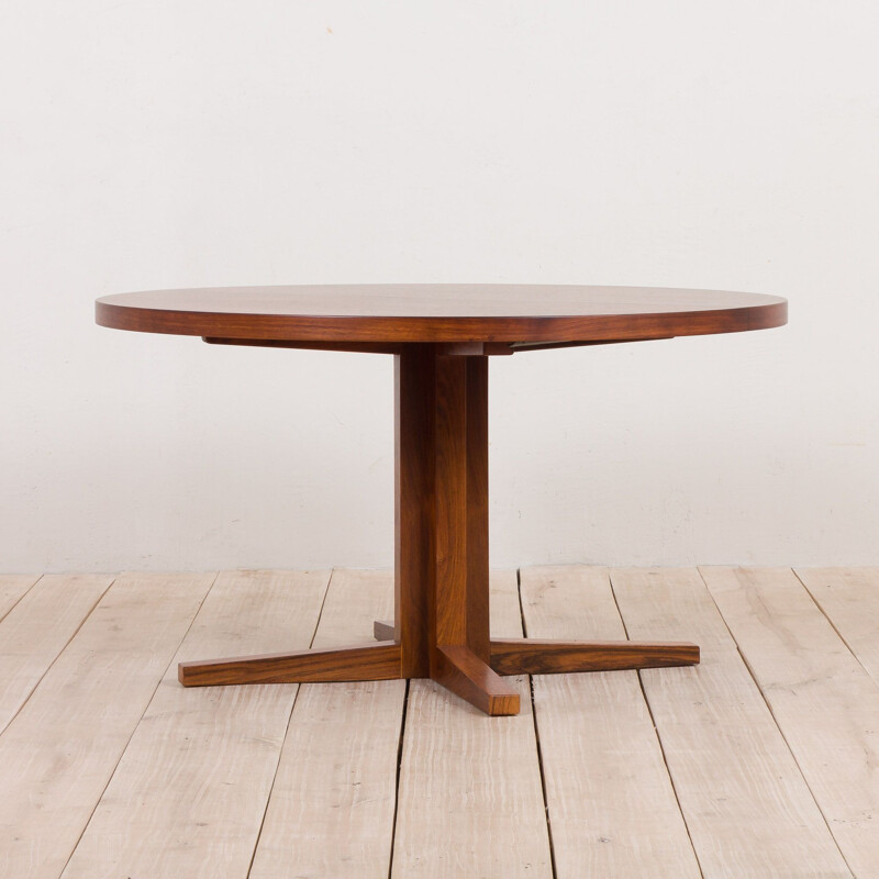 Large vintage round extension dining table by John Mortensen for Heltborg Rosewood, Denmark 1960s