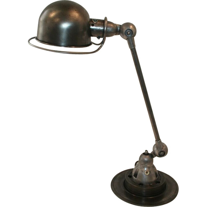 Vintage jielded lamp 1 arm graphite industrial by Jean Louis Domecq