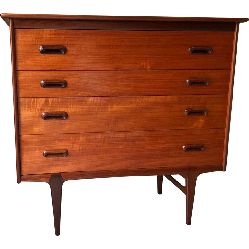 Vintage teak en Afromosia ladekast Modern A. Jongere Codan