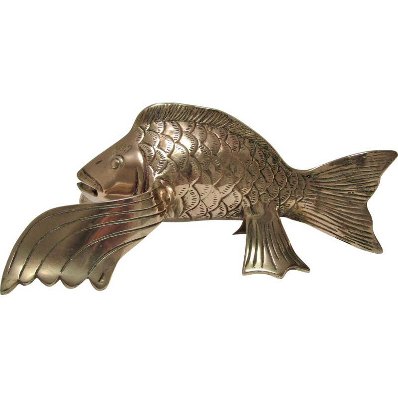 Vintage brass sculptural fish 1970s