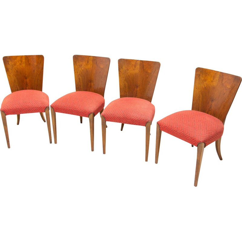 Lot de 4 chaises vintage - jindrich halabala