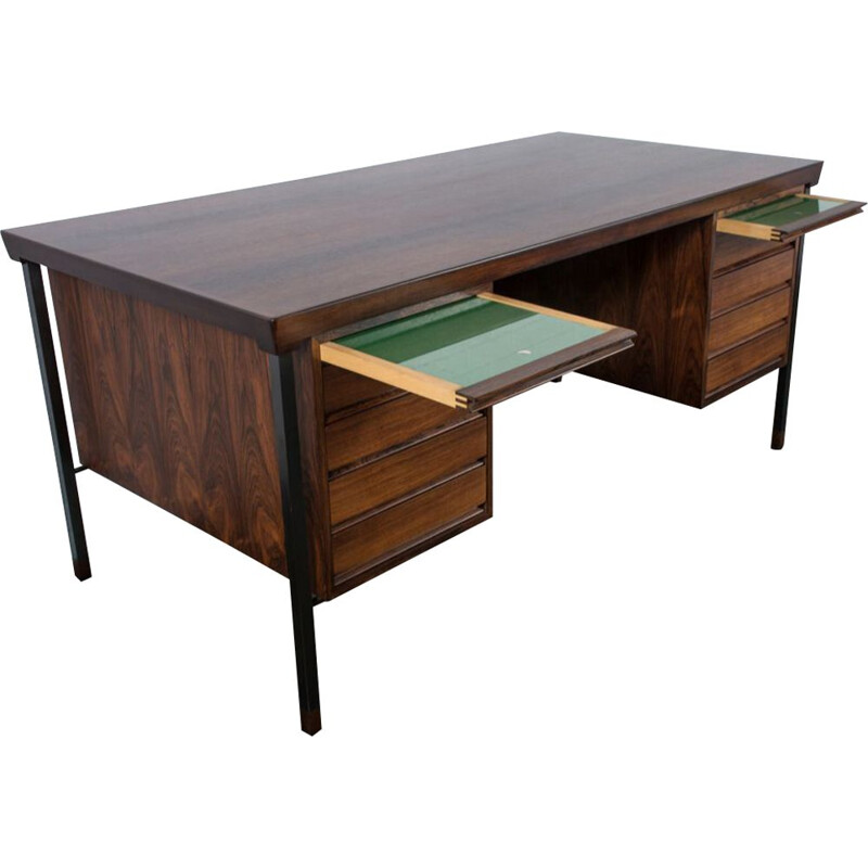 Vintage rosewood desk by Peter Hvidt and Orla Molgaard-Nielsen, Scandinavian 1960s