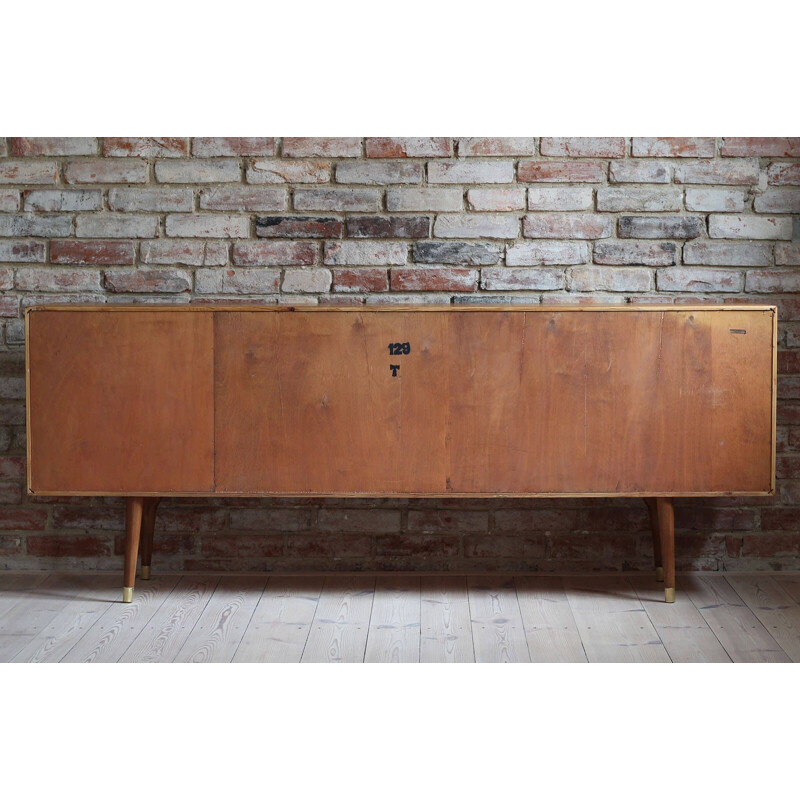 Enfilade vintage en teck moderne par Sven Andersen, Scandinave 1950