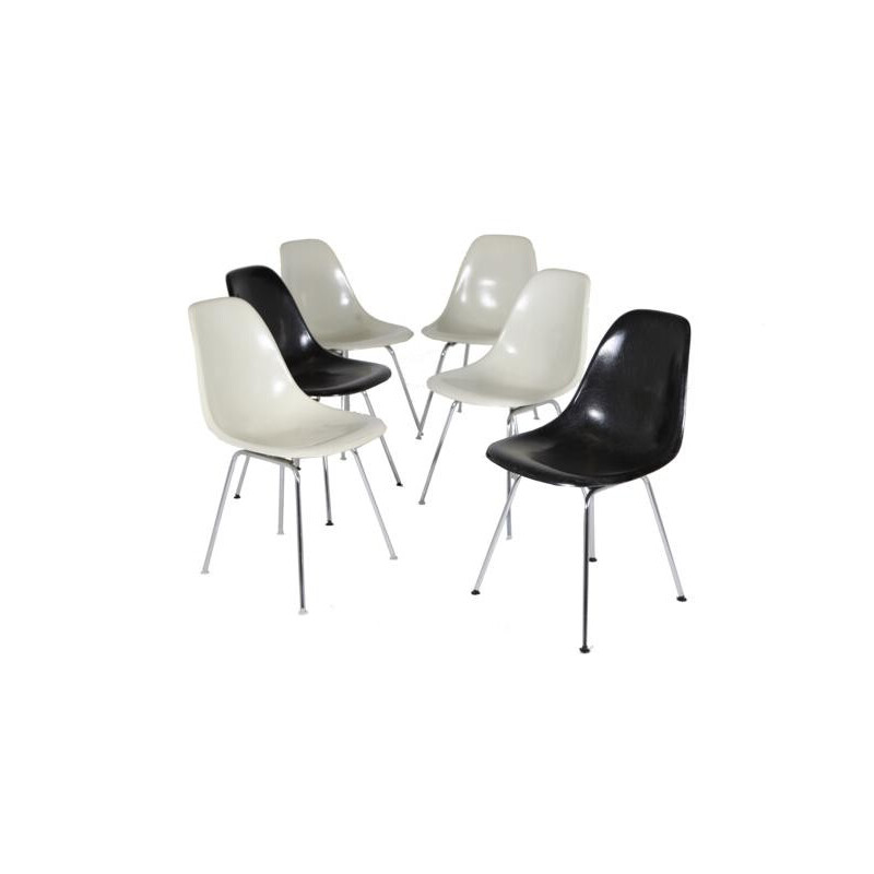 Set of 6 DSX chairs, Charles & Ray EAMES - 1960s