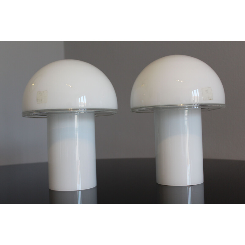 Pair of vintage Onfale table lamps by Luciano Vistosi for Artemide 1970s