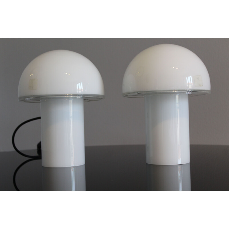 Pair of vintage Onfale table lamps by Luciano Vistosi for Artemide 1970s