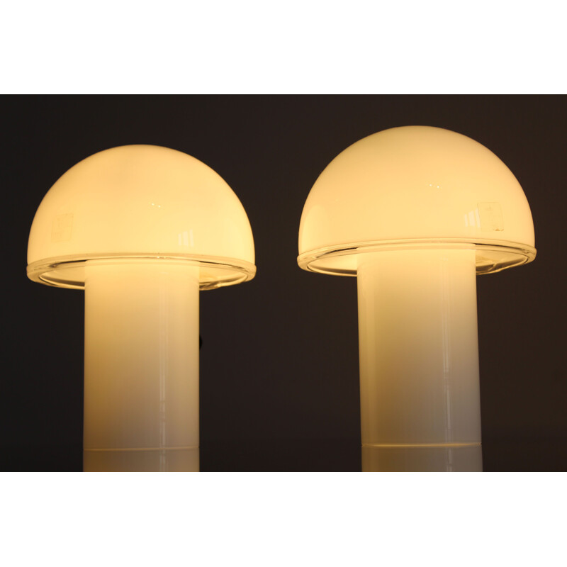 Pair of vintage Onfale table lamps by Luciano Vistosi for Artemide 1970s
