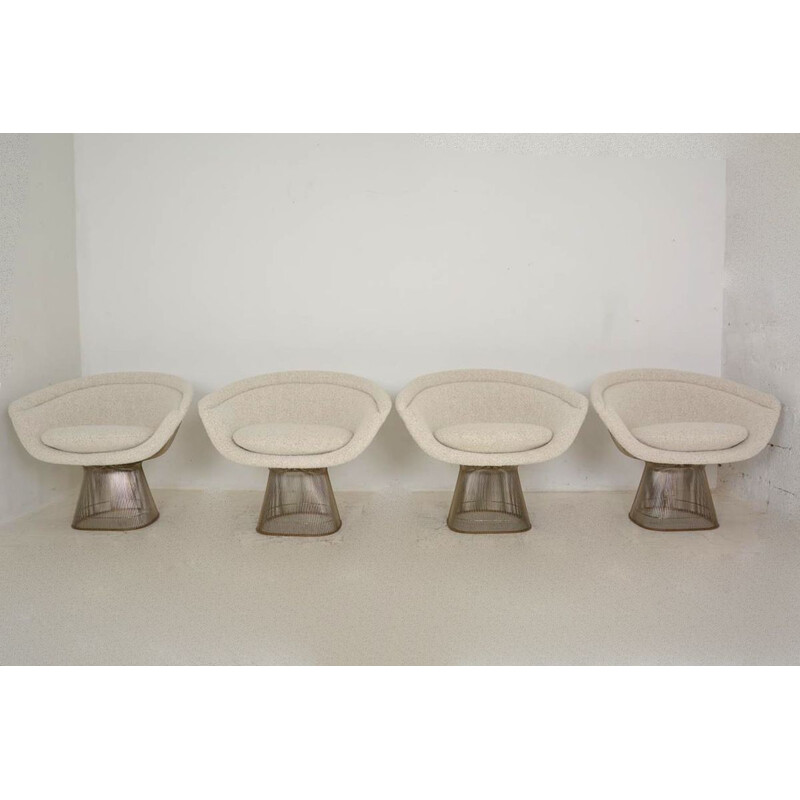 Lot de 4 fauteuils lounge vintage par Warren Platner 1960