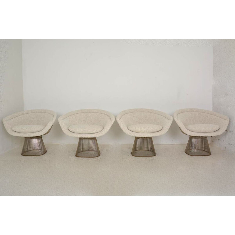 Set of 4 vintage lounge chairs by Warren Platner 1960s