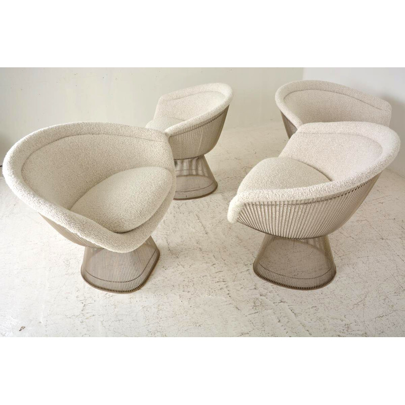 Set of 4 vintage lounge chairs by Warren Platner 1960s