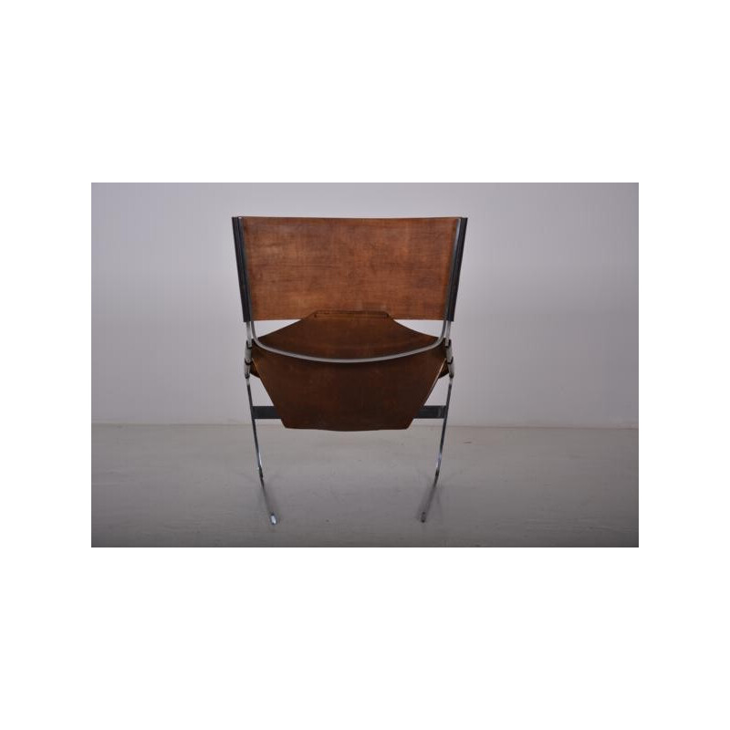 F444 armchair in leather and metal, Pierre PAULIN - 1963