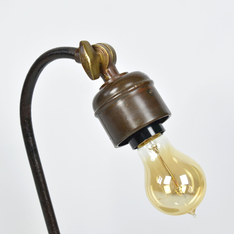 Vintage Art & Craft cast iron lamp, Austria