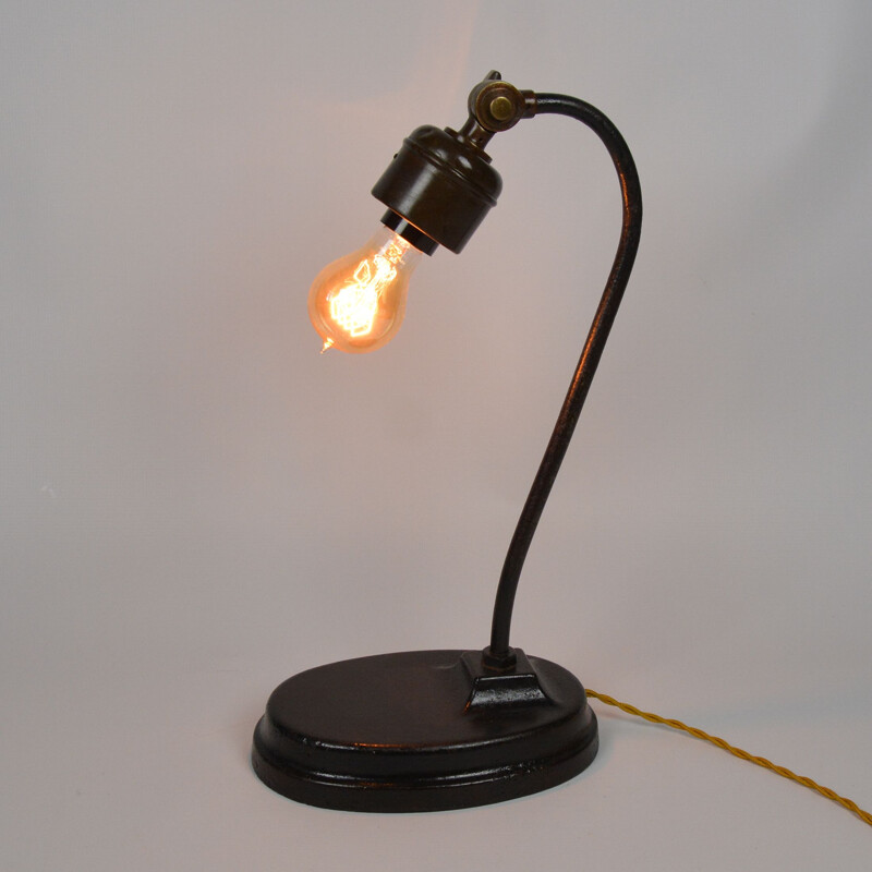 Vintage Art & Craft cast iron lamp, Austria