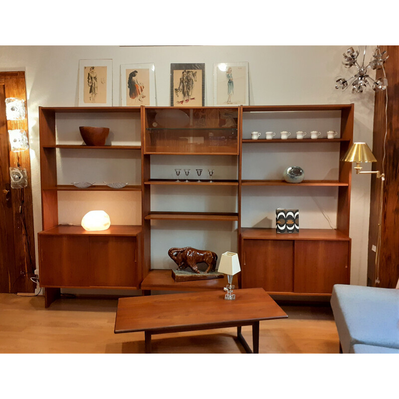 Vintage teak bookcase shelf