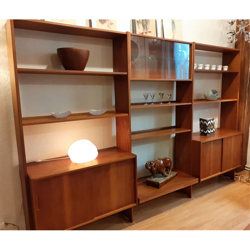 Vintage teak bookcase shelf