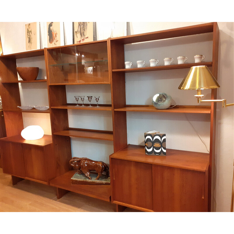 Vintage teak bookcase shelf