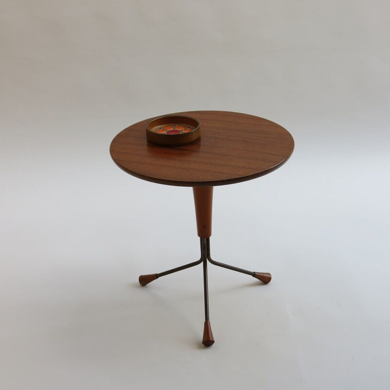 Vintage Teak 3 Legged Table By Albert Larsson Alberts Tibro, Sweden 1960s