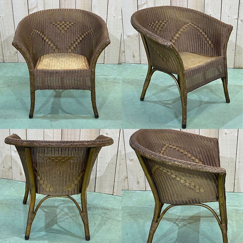 Vintage Lloyd Loom armchair 1930s