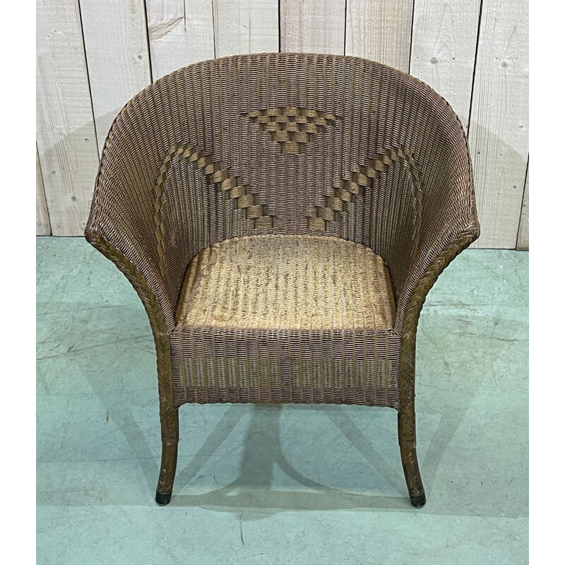 Vintage Lloyd Loom armchair 1930s