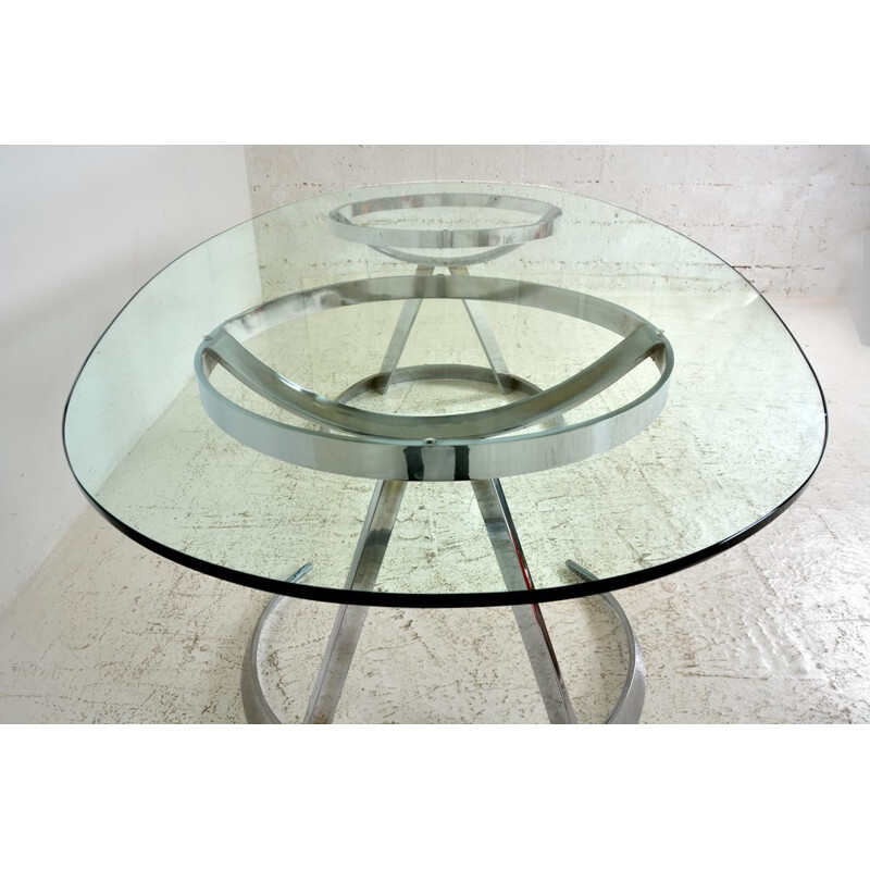 Vintage oval table Modern Furniture by Boris Tabacoff 1970s