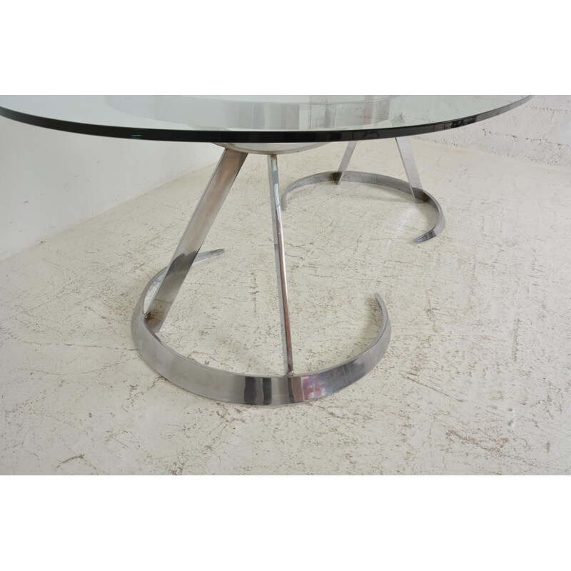 Vintage oval table Modern Furniture by Boris Tabacoff 1970s