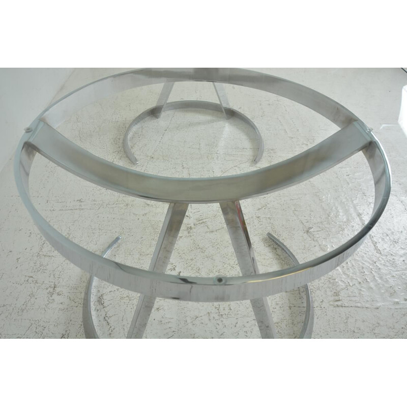 Table vintage ovale Moderne Mobilier Modulaire de Boris Tabacoff 1970