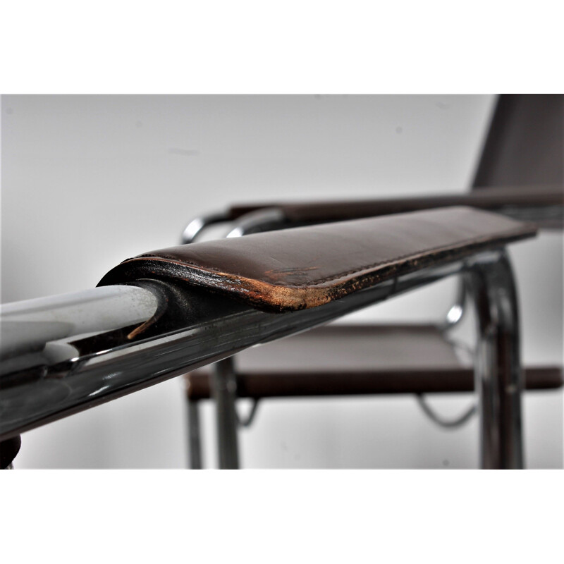 Set Of 5 Brown S34 Cantilever Chairs Saddle Leather By Mart Stam & Marcel Breuer For Matteo Grassi 1980s