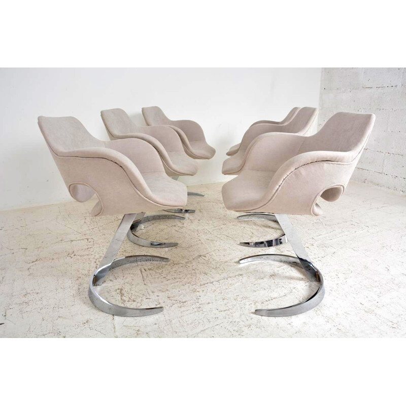 Set of 6 vintage chairs by Boris Tabacoff 1970s