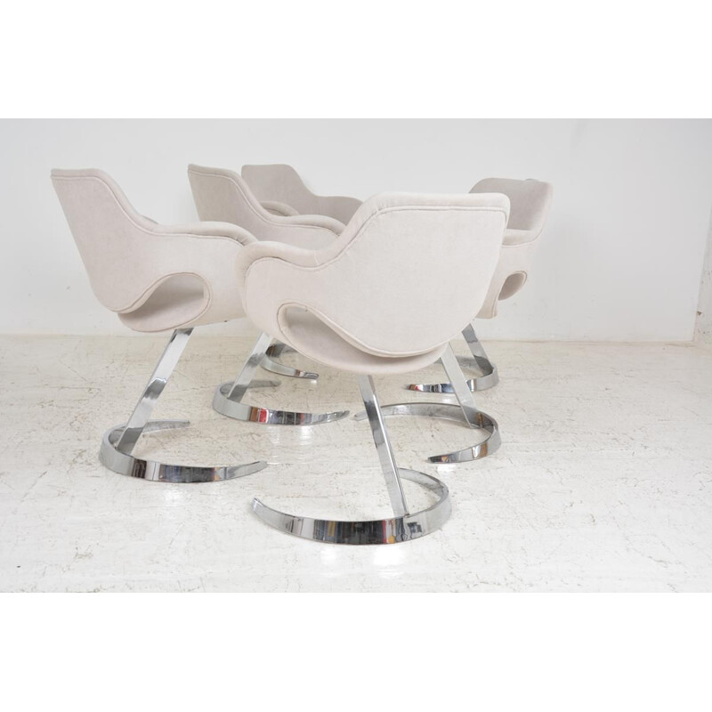 Set of 6 vintage chairs by Boris Tabacoff 1970s