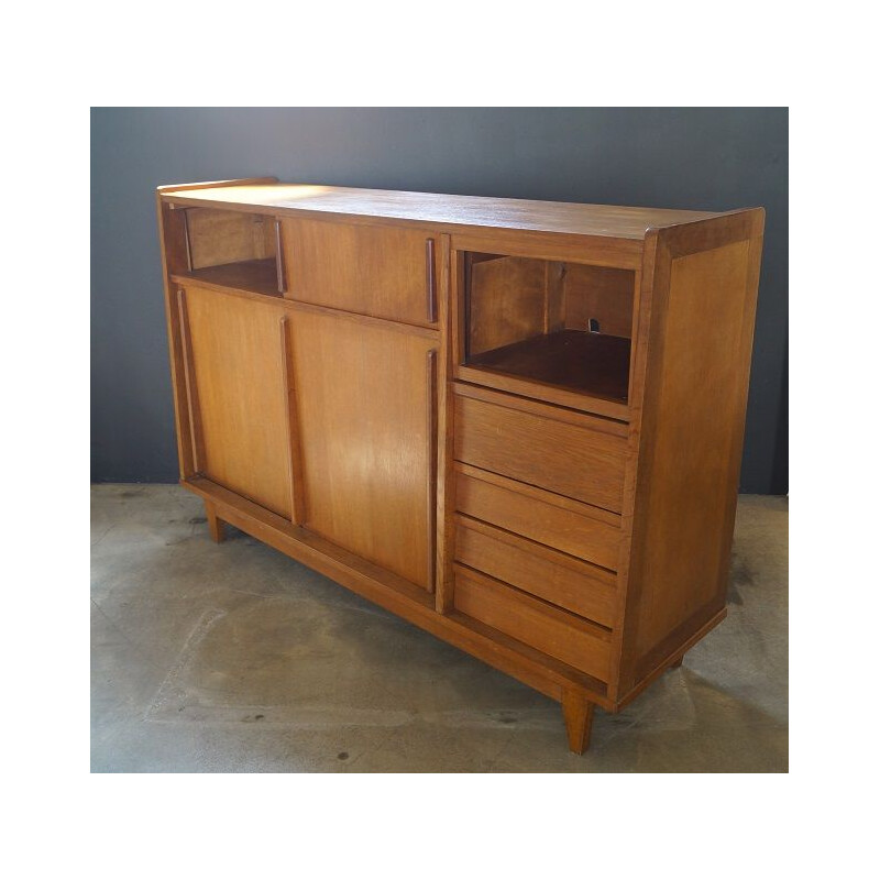 Vintage oak sideboard, French 1950s