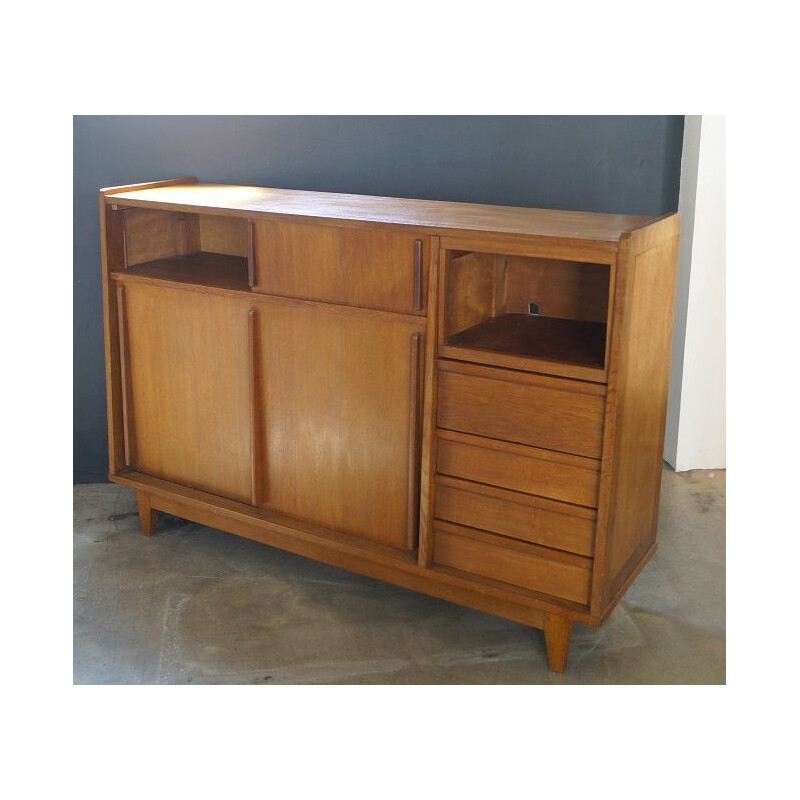 Vintage oak sideboard, French 1950s