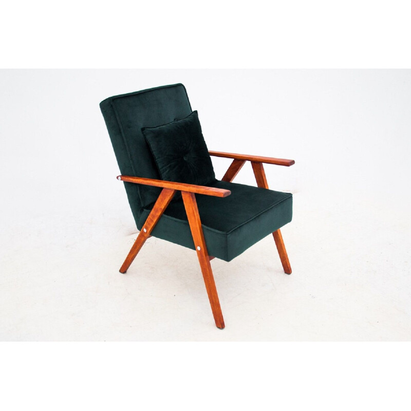 Vintage beech Armchair, Poland 1960s