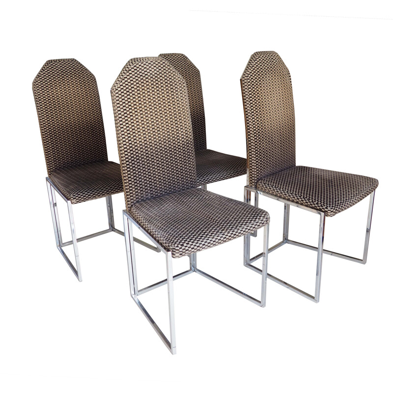 Set of 4 vintage scarface chairs 1970s