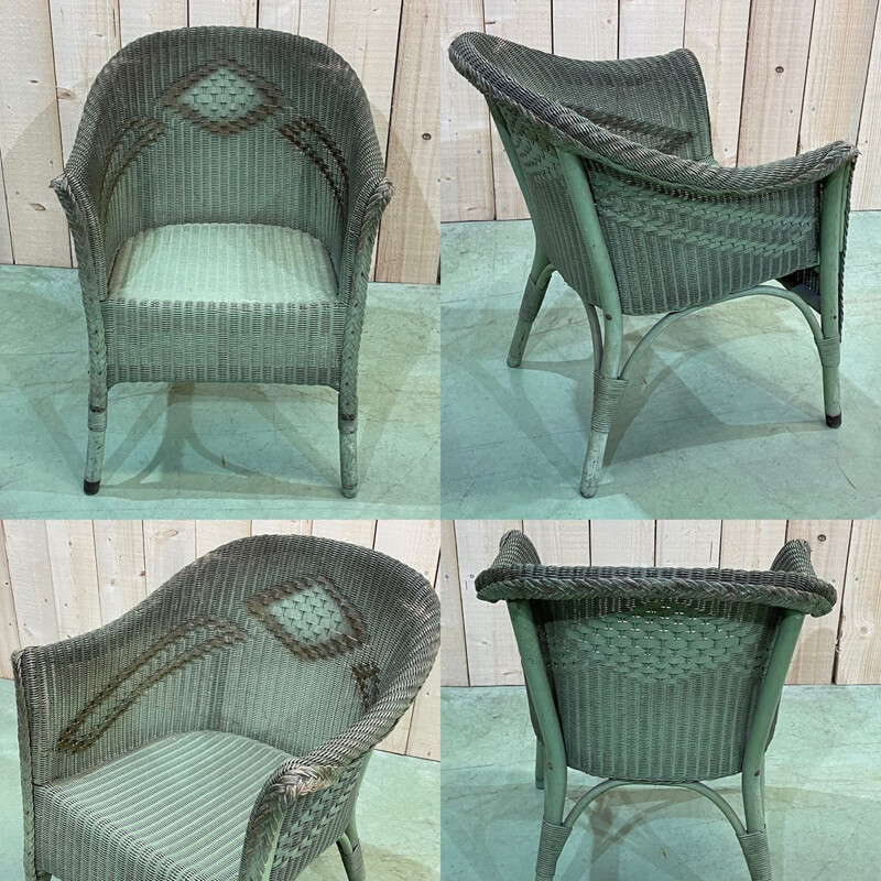 Vintage Lloyd Loom armchair 1930s