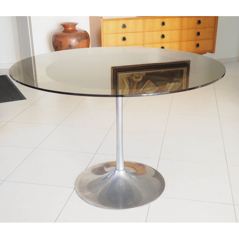 Vintage table with ballasted metal tulip leg 1970s