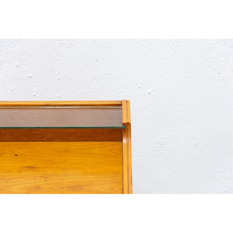 Pair of vintage Walnut and beech modern night stands, Czechoslovakia 1960s