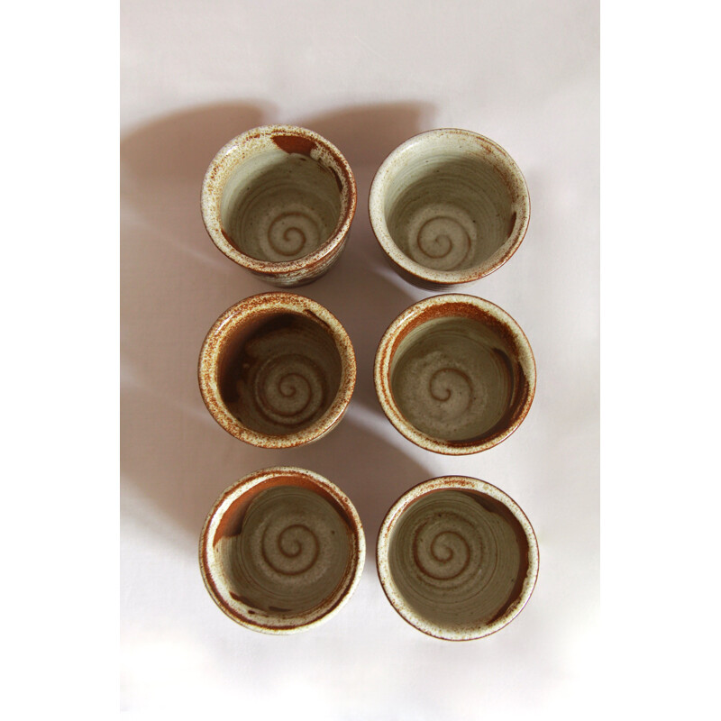 Vintage ceramic drinking set "Rame" by Giancarlo Scapin, Italy 1978