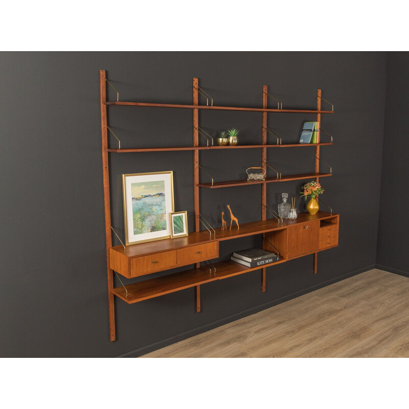 Vintage teak Wall Unit by Poul Cadovius, Denmark 1960s