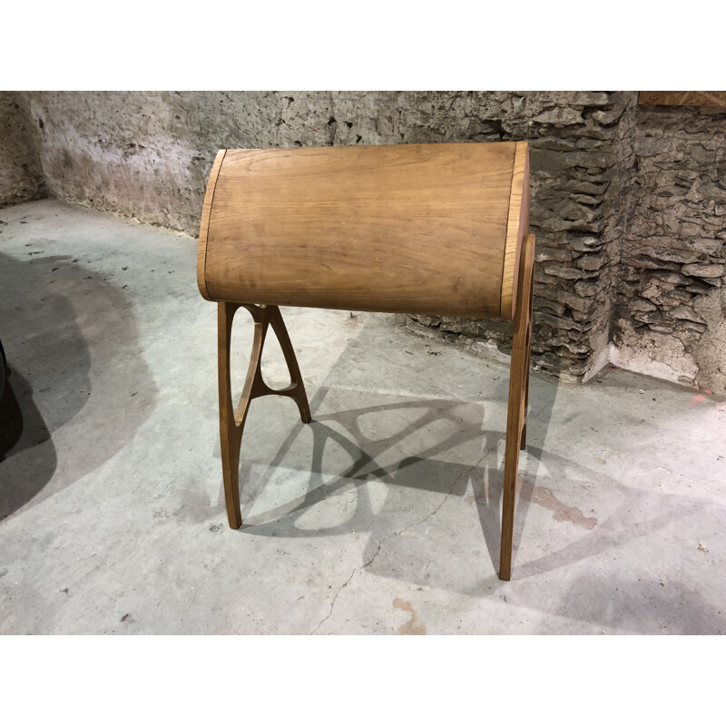 Vintage teak sloping desk 1980s