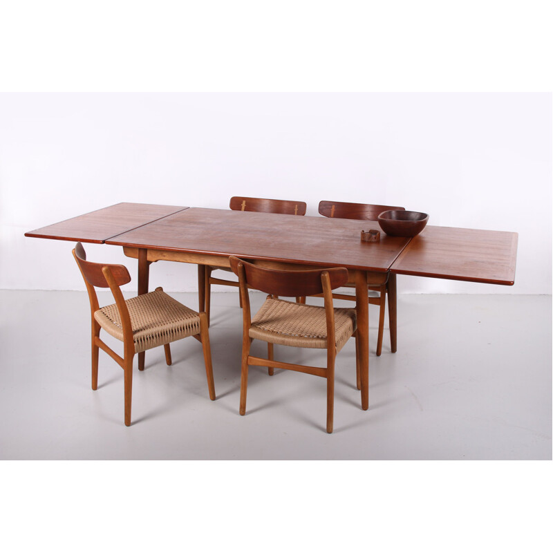 Vintage XL Teak dining table by Hans J Wegner by A. Tuck 1950s