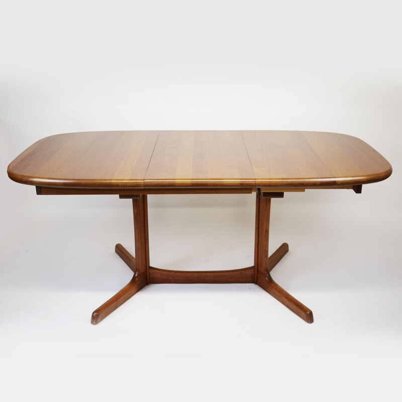 Vintage Extendable Teak Oval Dining Table from Dyrlund, Denmark 1960s