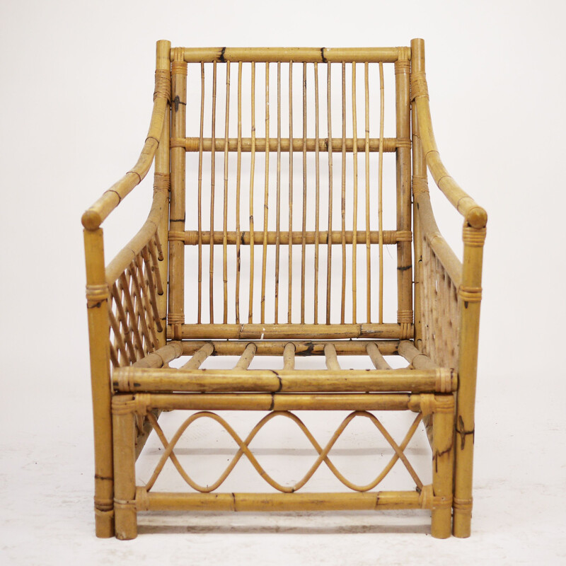 Vintage Bamboo Armchair 1960s