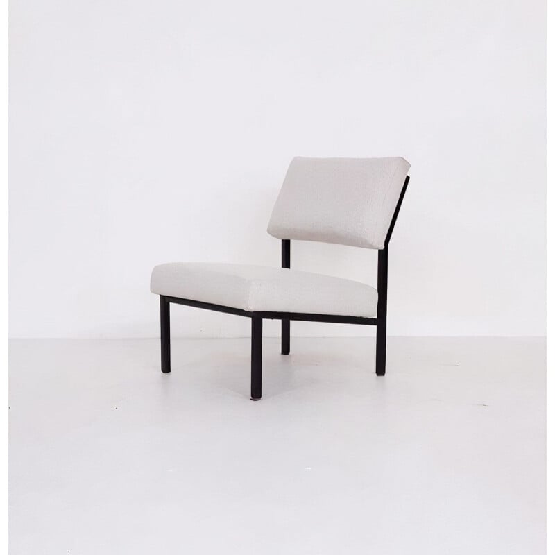 Vintage zwart gelakte metalen fauteuil model 36DLA van Gijs van der Sluis, 1960