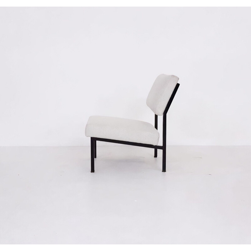 Vintage black lacquered metal armchair model 36DLA by Gijs van der Sluis, 1960