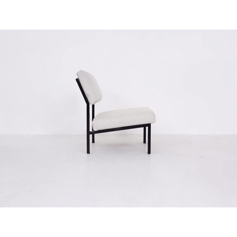 Vintage black lacquered metal armchair model 36DLA by Gijs van der Sluis, 1960