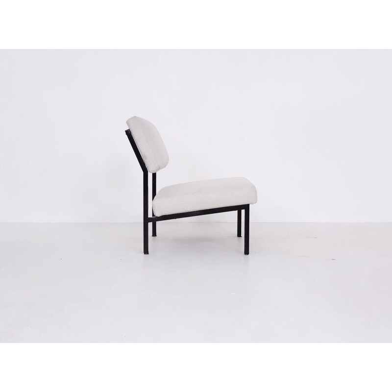 Vintage zwart gelakte metalen fauteuil model 36DLA van Gijs van der Sluis, 1960