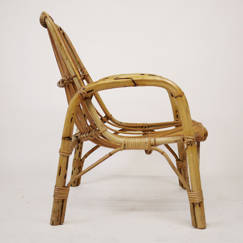 Vintage Bamboo Armchair 1960s