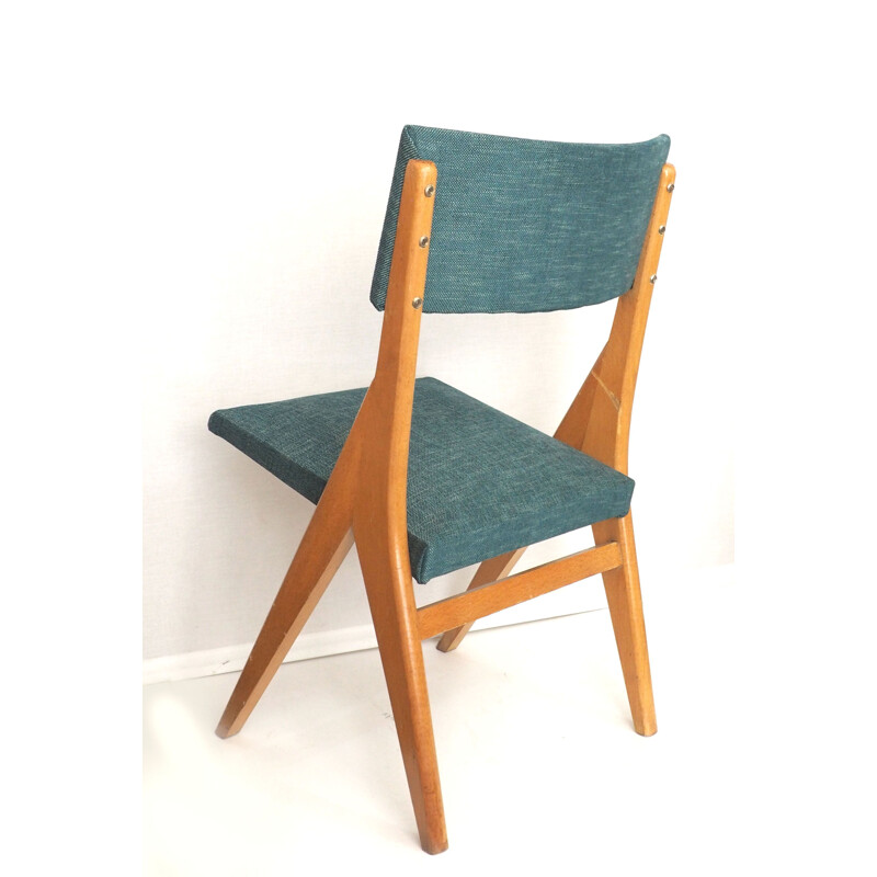 Vintage chair with compass legs 1950s