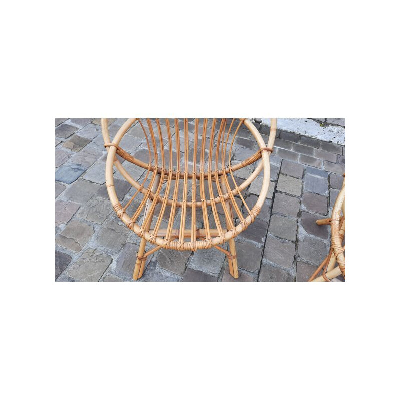 Poltrone in rattan vintage 1950